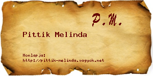 Pittik Melinda névjegykártya